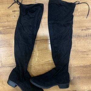Black Suede OTK Boots